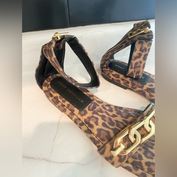 Good American Ankle Strap Sandals Leopard size 7​​ - Picture 3 of 6